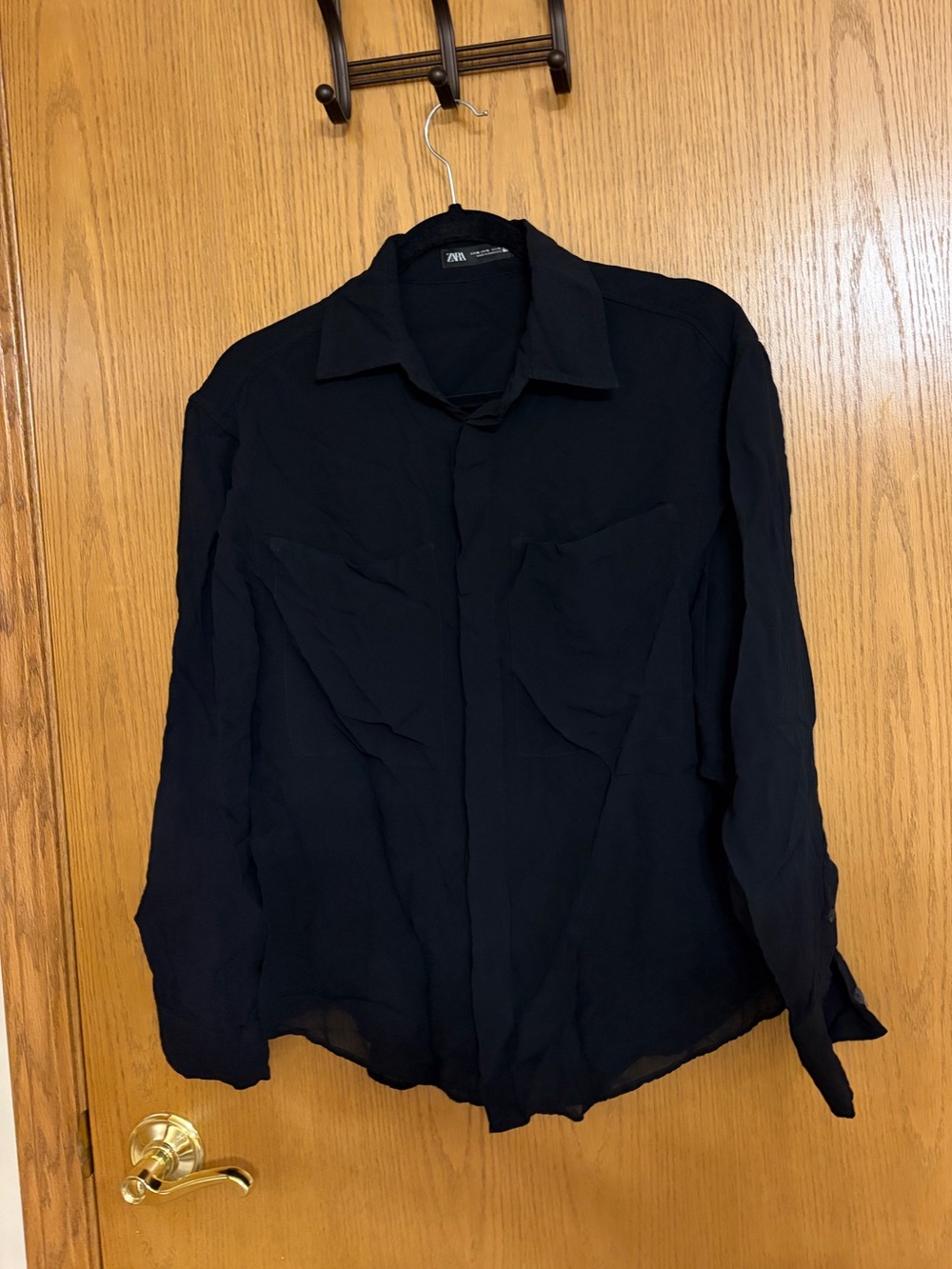 zara button down blouse